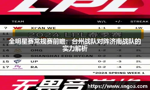 全明星赛常规赛前瞻：台州战队对阵济南战队的实力解析